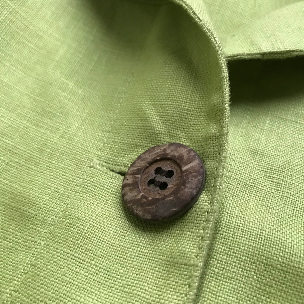 Chico’s 100% Linen Button Front 3/4 Sleeve Blazer - Picture 6 of 13